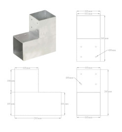 Connecteur de poteau Forme en L Métal galvanisé 101x101 mm