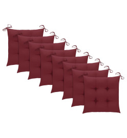 Chaises de jardin avec coussins 8 pcs Bois d'acacia solide