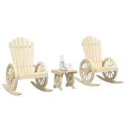 Salon de jardin 3 pcs bois de sapin massif