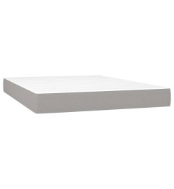 Sommier tapissier et matelas et LED Gris clair 140x200 cm Tissu