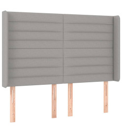 Sommier tapissier et matelas et LED Gris clair 140x200 cm Tissu