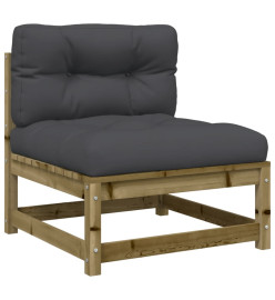 Salon de jardin 9 pcs avec coussins bois de pin imprégné