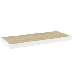 Étagères flottantes 2 pcs Chêne et blanc 60x23,5x3,8 cm MDF