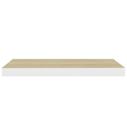 Étagères flottantes 2 pcs Chêne et blanc 60x23,5x3,8 cm MDF