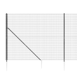 Clôture en treillis métallique et ancrage anthracite 1,6x25 m