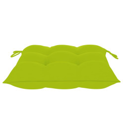 Chaises de jardin 8 pcs avec coussins vert vif Teck solide