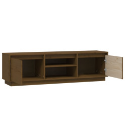 Meuble TV Marron miel 140x35x40 cm Bois de pin massif