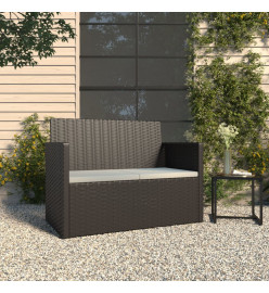 Banc de jardin avec coussins Noir 105 cm Résine tressée
