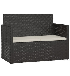 Banc de jardin avec coussins Noir 105 cm Résine tressée