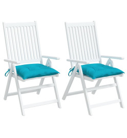 Coussins de chaise 2 pcs turquoise 50x50x7 cm tissu oxford