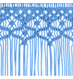 Rideau en macramé Bleu 140x240 cm Coton