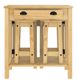 Ensemble de bar 3 pcs bois de pin massif