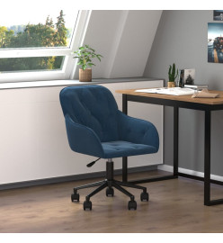 Chaise pivotante de bureau Bleu Velours