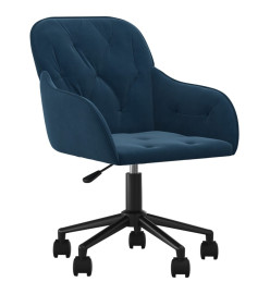 Chaise pivotante de bureau Bleu Velours