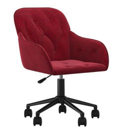 Chaise pivotante de bureau Rouge bordeaux Velours