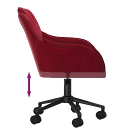 Chaise pivotante de bureau Rouge bordeaux Velours