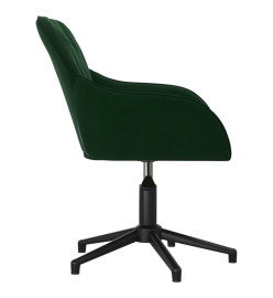 Chaise pivotante de bureau Vert foncé Velours