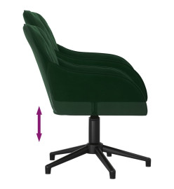 Chaise pivotante de bureau Vert foncé Velours