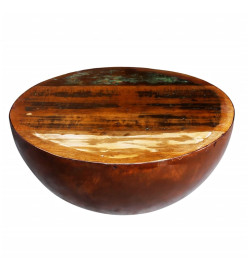 Table basse Forme de bol avec base en acier Bois recyclé