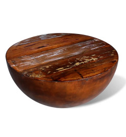 Table basse Forme de bol avec base en acier Bois recyclé