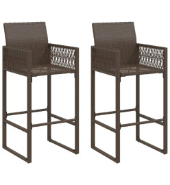 Tabourets de bar de jardin lot de 2 marron résine tressée
