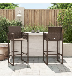 Tabourets de bar de jardin lot de 2 marron résine tressée
