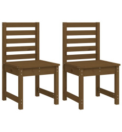 Ensemble à dîner de jardin 4 pcs marron miel bois pin massif