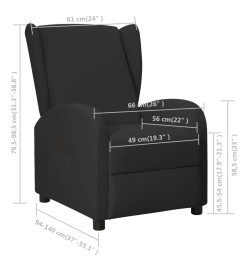 Fauteuil inclinable Noir Similicuir