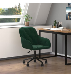 Chaise pivotante de bureau Vert foncé Velours