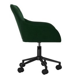 Chaise pivotante de bureau Vert foncé Velours