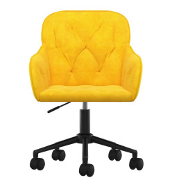 Chaise pivotante de bureau Jaune Velours