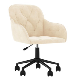 Chaise pivotante de bureau Crème Velours