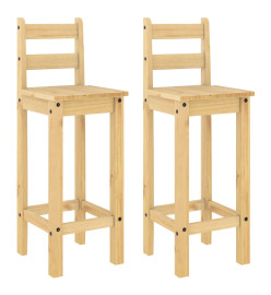 Chaises de bar 2 pcs bois de pin solide