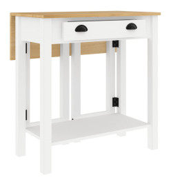 Ensemble de bar 3 pcs blanc bois de pin massif