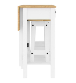 Ensemble de bar 3 pcs blanc bois de pin massif