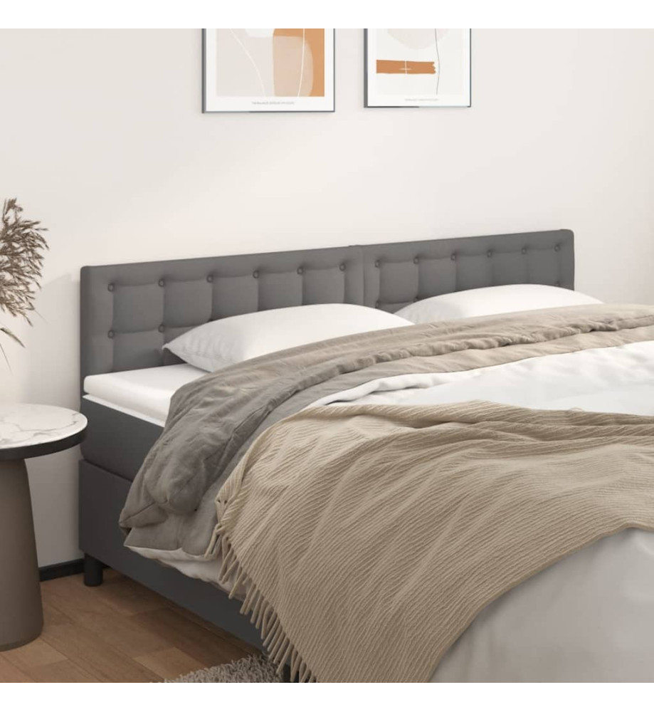 Têtes de lit 2 pcs Gris 100x5x78/88 cm Similicuir Têtes de lit 2 pcs Gris 100x5x78/88 cm Similicuir