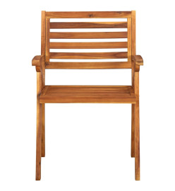 Chaises de jardin avec coussins 4 pcs Bois de teck solide