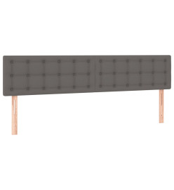 Lit à sommier tapissier avec matelas Gris 200x200 cm Similicuir