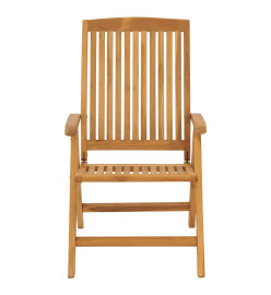 Chaises de jardin inclinables 2pcs et coussins bois massif teck