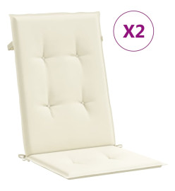 Chaises de jardin inclinables 2pcs et coussins bois massif teck