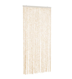 Rideau anti-mouches beige et blanc 56x200 cm chenille