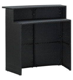 Ensemble de bar de jardin avec coussins 4 pcs Noir