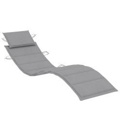 Chaise longue de jardin avec coussin Bois d'acacia solide