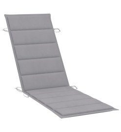 Chaise longue de jardin avec coussin Bois d'acacia solide