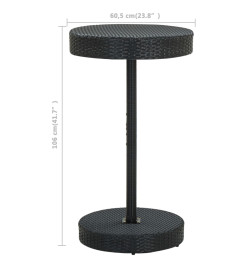 Ensemble de bar de jardin 3 pcs et coussins Résine tressée Noir
