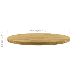 Dessus de table Bois de chêne massif Rond 44 mm 500 mm