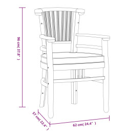 Ensemble à manger de jardin 9 pcs Bois de teck solide