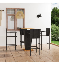 Ensemble de bar de jardin 5 pcs Noir