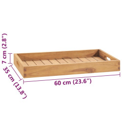 Plateau de service 60x35 cm Bois de teck massif