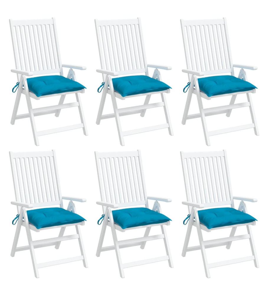 Coussins de palette lot de 6 bleu clair 50x50x7 cm tissu oxford Coussins de palette lot de 6 bleu clair 50x50x7 cm tissu oxford